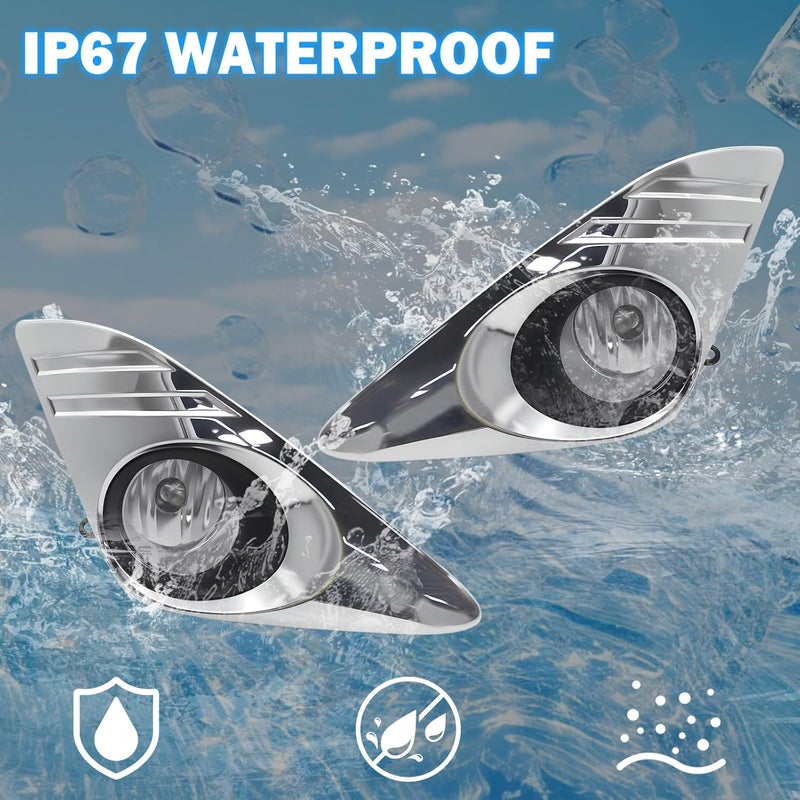 BOXLIGHT Fog Lights Compatible with 2012 2013 2014 Toyota Camry Fog Lights Bumper Driving Fog Lamps Assemblies with Switch and Wiring Harness Chrome Bezels 1 Pair of Fog Lights - Image 4